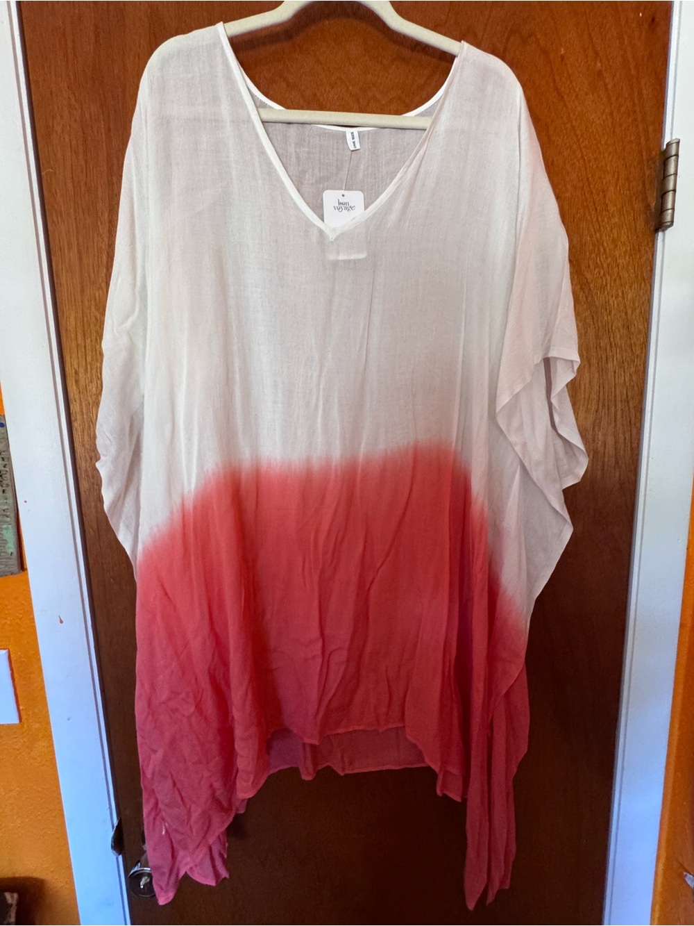 Women’s Dip-Dye Swim Coverup - Cream to Coral